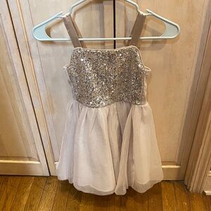 Cat & Jack Girls' Sparkle Tulle Dress in Champagne